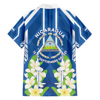 Nicaragua Independence Day 1821 Hawaiian Shirt Coat Of Arms With Plumeria - Wonder Print Shop