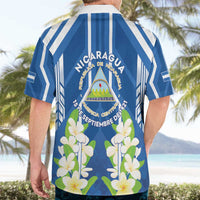 Nicaragua Independence Day 1821 Hawaiian Shirt Coat Of Arms With Plumeria - Wonder Print Shop