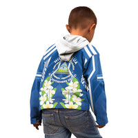 Nicaragua Independence Day 1821 Kid Hoodie Coat Of Arms With Plumeria - Wonder Print Shop