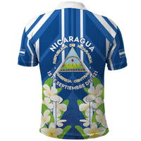 Nicaragua Independence Day 1821 Polo Shirt Coat Of Arms With Plumeria - Wonder Print Shop