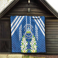 Nicaragua Independence Day 1821 Quilt Coat Of Arms With Plumeria - Wonder Print Shop