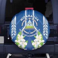 Nicaragua Independence Day 1821 Spare Tire Cover Coat Of Arms With Plumeria - Wonder Print Shop