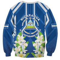 Nicaragua Independence Day 1821 Sweatshirt Coat Of Arms With Plumeria - Wonder Print Shop