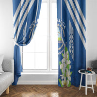 Nicaragua Independence Day 1821 Window Curtain Coat Of Arms With Plumeria - Wonder Print Shop