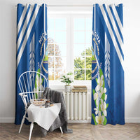 Nicaragua Independence Day 1821 Window Curtain Coat Of Arms With Plumeria - Wonder Print Shop