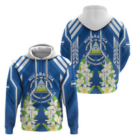 Nicaragua Independence Day 1821 Zip Hoodie Coat Of Arms With Plumeria - Wonder Print Shop