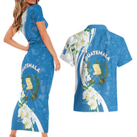 Guatemala 1821 Chapin Couples Matching Short Sleeve Bodycon Dress and Hawaiian Shirt Happy Independence Day - Wonder Print Shop