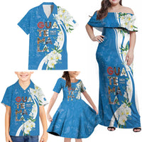 Guatemala 1821 Chapin Family Matching Off Shoulder Maxi Dress and Hawaiian Shirt Happy Independence Day - Wonder Print Shop