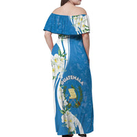 Guatemala 1821 Chapin Family Matching Off Shoulder Maxi Dress and Hawaiian Shirt Happy Independence Day - Wonder Print Shop