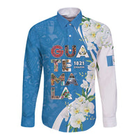 Guatemala 1821 Chapin Long Sleeve Button Shirt Happy Independence Day - Wonder Print Shop