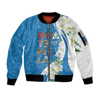 Guatemala 1821 Chapin Sleeve Zip Bomber Jacket Happy Independence Day - Wonder Print Shop