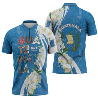 Guatemala 1821 Chapin Zipper Polo Shirt Happy Independence Day - Wonder Print Shop