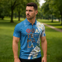 Guatemala 1821 Chapin Zipper Polo Shirt Happy Independence Day - Wonder Print Shop