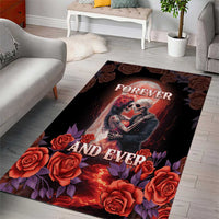 Day of Dead Couple Sugar Skull Area Rug Forever and Ever! LT05 - Wonder Print Shop