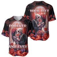 Personalised Day of Dead Couple Sugar Skull Baseball Jersey Forever and Ever! LT05 - Wonder Print Shop