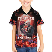 Personalised Day of Dead Couple Sugar Skull Family Matching Short Sleeve Bodycon Dress and Hawaiian Shirt Forever and Ever! LT05 - Wonder Print Shop