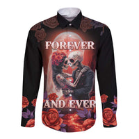 Personalised Day of Dead Couple Sugar Skull Long Sleeve Button Shirt Forever and Ever! LT05 - Wonder Print Shop