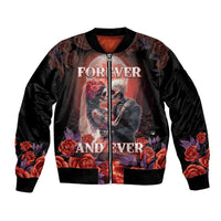 Personalised Day of Dead Couple Sugar Skull Sleeve Zip Bomber Jacket Forever and Ever! LT05 - Wonder Print Shop