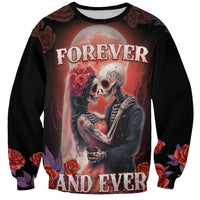 Personalised Day of Dead Couple Sugar Skull Sweatshirt Forever and Ever! LT05 - Wonder Print Shop