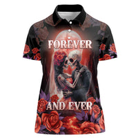 Personalised Day of Dead Couple Sugar Skull Women Polo Shirt Forever and Ever! LT05 - Wonder Print Shop