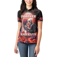 Personalised Day of Dead Couple Sugar Skull Women Polo Shirt Forever and Ever! LT05 - Wonder Print Shop