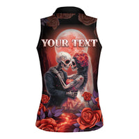 Personalised Day of Dead Couple Sugar Skull Women Sleeveless Polo Shirt Forever and Ever! LT05 - Wonder Print Shop