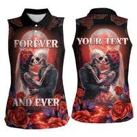 Personalised Day of Dead Couple Sugar Skull Women Sleeveless Polo Shirt Forever and Ever! LT05 - Wonder Print Shop