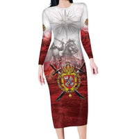 Polish-Lithuanian Commonwealth Long Sleeve Bodycon Dress Medieval Royal Coat Of Arms Heritage