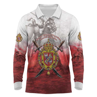 Polish-Lithuanian Commonwealth Long Sleeve Polo Shirt Medieval Royal Coat Of Arms Heritage