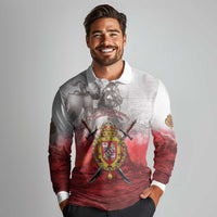 Polish-Lithuanian Commonwealth Long Sleeve Polo Shirt Medieval Royal Coat Of Arms Heritage