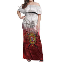 Polish-Lithuanian Commonwealth Off Shoulder Maxi Dress Medieval Royal Coat Of Arms Heritage