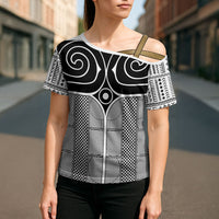 Japan Cross Shoulder Shirt Jomon Tattoo Inspiration White
