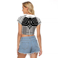 Japan Raglan Cropped T Shirt Jomon Tattoo Inspiration White