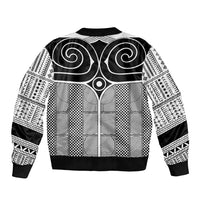 Japan Sleeve Zip Bomber Jacket Jomon Tattoo Inspiration White