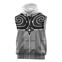 Japan Sleeveless Hoodie Jomon Tattoo Inspiration White