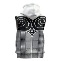 Japan Sleeveless Hoodie Jomon Tattoo Inspiration White