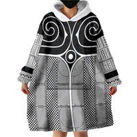 Japan Wearable Blanket Hoodie Jomon Tattoo Inspiration White