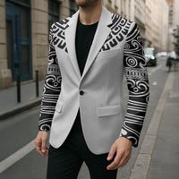Japan Indigenous Jomon Tattoo Inspiration Blazer White Version