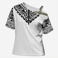 Japan Indigenous Jomon Tattoo Inspiration Cross Shoulder Shirt White Version