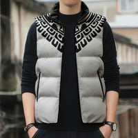 Japan Indigenous Jomon Tattoo Inspiration Sleeveless Puffer Jacket White Version