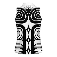 Japan Indigenous Jomon Tattoo Inspiration Women Sleeveless Polo Shirt White Version