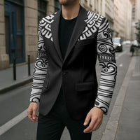 Japan Indigenous Jomon Tattoo Inspiration Blazer Black Version