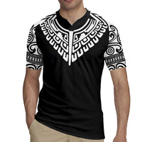 Japan Indigenous Jomon Tattoo Inspiration Rugby Jersey Black Version