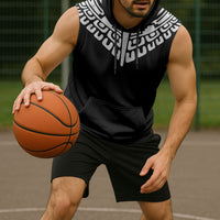 Japan Indigenous Jomon Tattoo Inspiration Sleeveless Hoodie Black Version