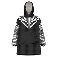 Japan Indigenous Jomon Tattoo Inspiration Wearable Blanket Hoodie Black Version