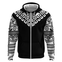 Japan Indigenous Jomon Tattoo Inspiration Zip Hoodie Black Version