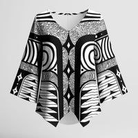 Japanese Indigenous Kimono Sleeve Blouse Jomon Tribal Inspired White