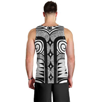Japanese Indigenous Men Tank Top Jomon Tribal Inspired White
