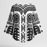 Japanese Indigenous Kimono Sleeve Blouse Jomon Tribal Inspired Black