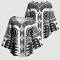 Japanese Indigenous Kimono Sleeve Blouse Jomon Tribal Inspired Black